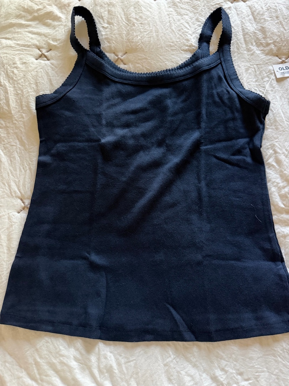 Old Navy Blue Ribbed Tank Top - Women's Slim Cami - NWT